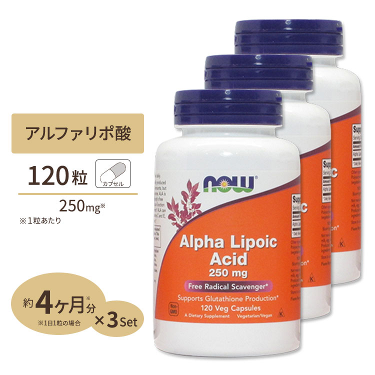 [3個セット] アルファリポ酸 250mg 120