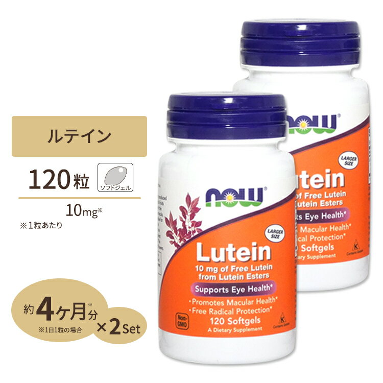 [2個セット] ルテイン 10mg 120粒《4ヵ月分》 （旧ルテインエステル20mg）NOW Foods(ナウフーズ) 1