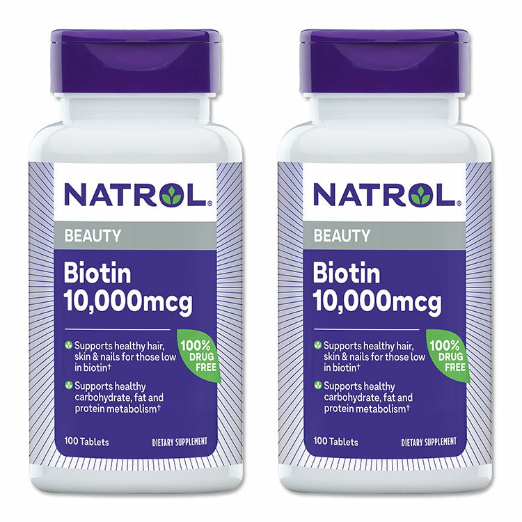  ナトロール ビオチン サプリメント 10000mcg 100粒 Natrol Biotin タブレット マキシマムストレングス