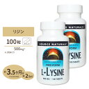 [2個セット] ソースナチュラルズ L-リジン 500mg 100粒 タブレット Source Naturals L-Lysine 500mg 100Tablets