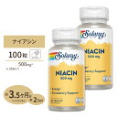 [2個セット] ソラレー ナイアシン サプリメント 500mg 100粒 Solaray Niacin ビタミンB3 ベジカプセル VegCap