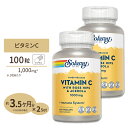 [2個セット] ソラレー 2段階タイムリリース ビタミンC 1000mg 100粒 Solaray Vitamin C With Rose Hips & Acerola Timed-Release