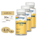 [3個セット] ソラレー L-システイン 500mg Lシステイン 500mg 30粒 SOLARAY L-Cysteine Free Form, Veg Cap 500mg 30ct