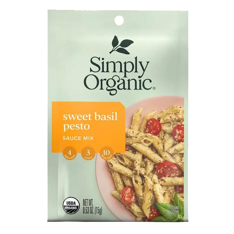 Simply Organic Sweet Basil Pesto Seasoning Mix 0.53 oz (15g) シンプリーオーガニック スイートバジルペスト15g 有機