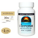 ソースナチュラルズ Lトリプトファン 500mg 30粒 カプセル Source Naturals L-Tryptophan 500mg 30Capsules サプリ ダイエット・健康 サプリメント アミノ酸配合 L-トリプトファン