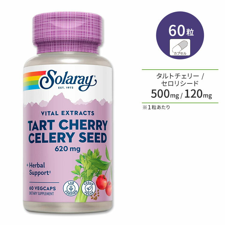 졼 ȥ꡼&ꥷ 620mg 60γ ٥ץ Solaray Tart Cherry & Celery Seed ץ ߥΥߥ ꥫ꡼  ϡ