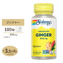 ソラレー 発酵ジンジャー根 400mg 100粒 Solaray FERMENTED Ginger Root ショウガ 生姜 巡り