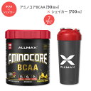 【初心者にオススメ】オールマックス アミノコア BCAA 90回分 & シェイカーボトル 700ml Allmax AminoCore BCAA & Shaker Bottle