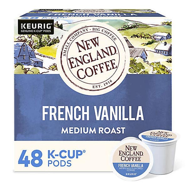 キューリグ Kカップ フレンチバニラ バリューパック 48個入り 各0.40oz (約11.5g) New England Coffee (ニューイングランドコーヒー)