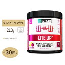 ゾーニュートリション ライトアップ ベリーレモネード 213g (7.5oz) 30回分 Zhou Nutrition Lite Up Berry Lemonade サプリメント プレワークアウト