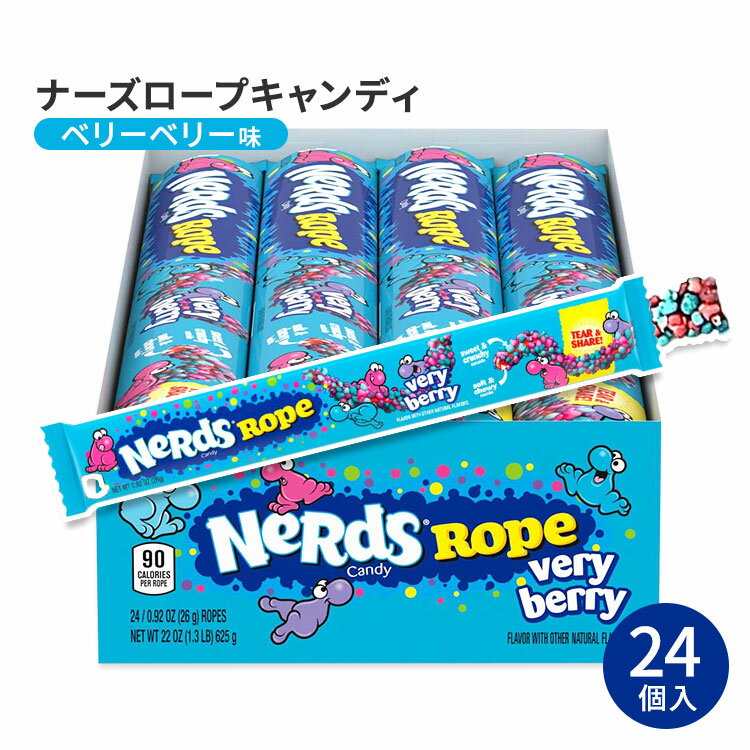 ナーズ ロープ グミ キャンディー ベリーベリー 26g (0.92oz) 24個入り Nerds Rope Very Berry Candy アメリカのお菓子 おやつ ASMR 咀嚼音 スイーツ 話題