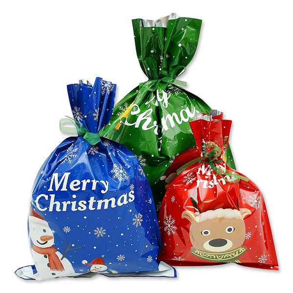 クリスマスギフトバッグセット リボンタイ付き 15枚セット 3サイズ 3種類のデザイン×各5枚 日本未入荷 クリスマスラッピングバッグ クリスマスギフト用 小物 雑貨 プレゼント かわいい [海外直送] アメリカ版 米国 プレゼント かわいい