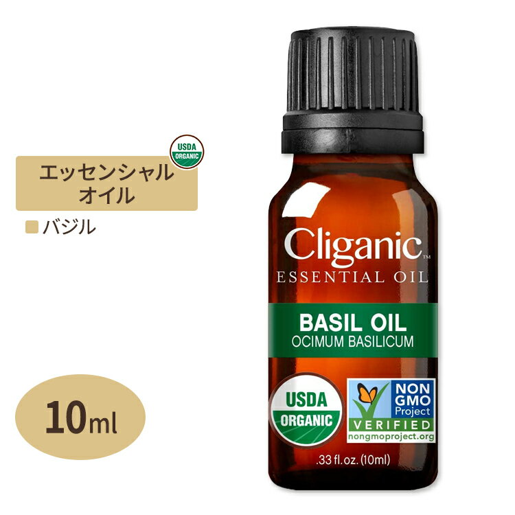 NKjbN I[KjbN GbZVIC oW 10ml (0.33fl oz) Cliganic Organic Basil Essential Oil  A}IC L@