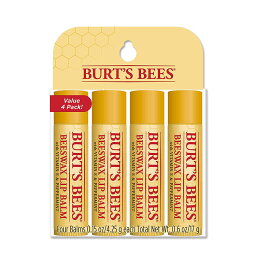 バーツビーズ リップバーム オリジナルビーズワックス 4個セット Burt&apos;s Bees Lip Balm Moisturizing Lip Care Original Beeswax はちみつ リップ スキンケア