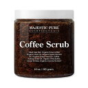 【在庫限り！】マジェスティックピュア アラビカコーヒー ボディスクラブ 283g (10oz) Majestic Pure Arabica Coffee Scrub ボディソープ 海外 アメリカ うるおい 敏感肌