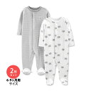  シンプル ジョイズ バイ カーターズ コットンフット ベビー服 ゾウ 2枚セット Simple Joys by Carter&apos;s ぞう アニマル こども服 男の子 女の子