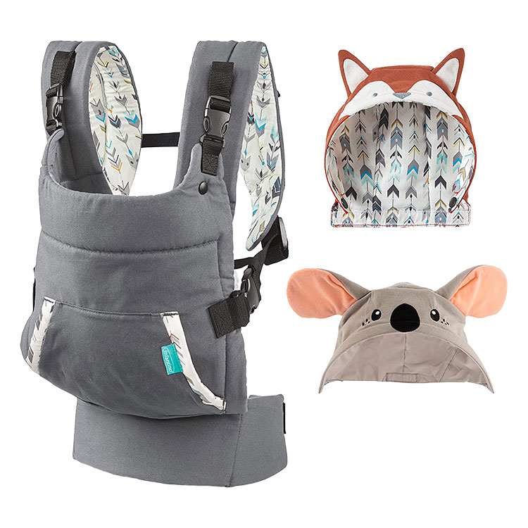 インファンティーノ カドルアップ キャリア フォックス&コアラ フード 抱っこ紐 Infantino CUDDLE UP FOX CARRIER AND KOALA HOOD 人間工学 M字 キツネ コアラ
