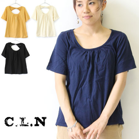 樂天商城 - C.L.N シーエルエヌ 天竺後ろねじりカットソー Tシャツ tee コットン