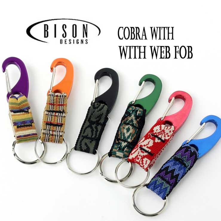 【あす楽】 Bison Designs 　バイソンデザイン Cobra With Web Fob カラビナ / キーホルダー フック アウトドア 【ネコポス可】