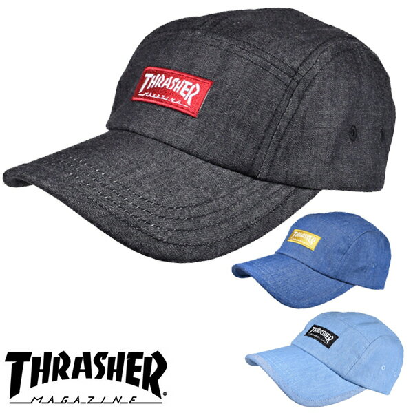 スラッシャー THRASHER 帽子 BOX MAG DUNGAREE JET CAP ジェットキャップ 5パネル メンズ レディース コットン