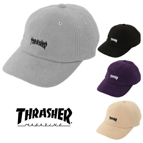 帽子 スラッシャー THRASHER FLAME LOGO FLEECE DAD CAP キャップ メンズ レディース フリース ローキャップ