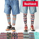 ヘルスニット レギンス Healthknit スパッツ ネイティブ柄 幾何学柄 メンズ レディース