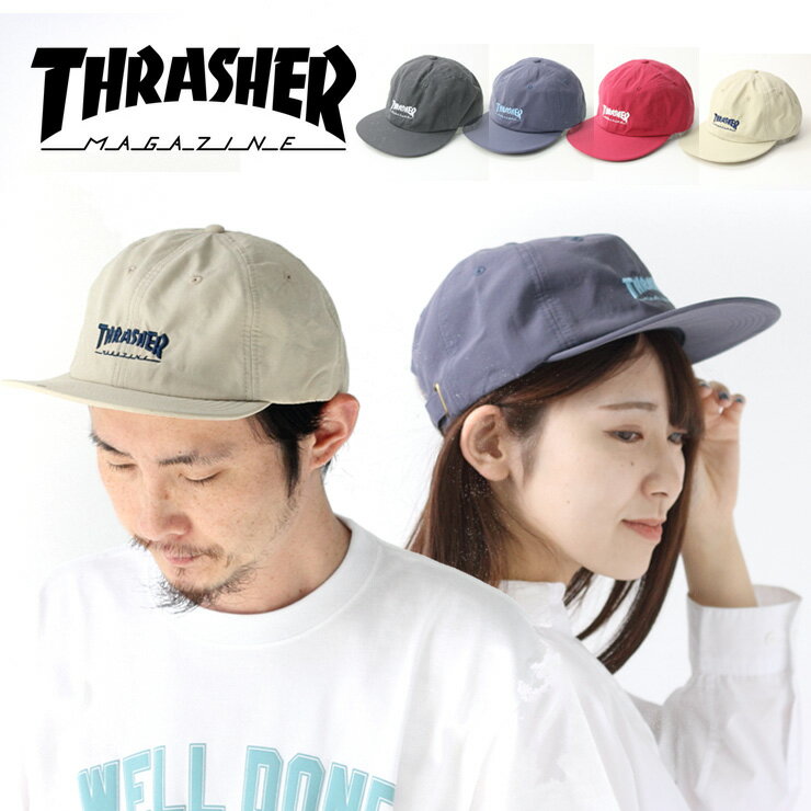 スラッシャー キャップ キャンプ 帽子 メンズ キャンプ アウトドア おしゃれ スラッシャー キャップ 夏用 THRASHER ブランド ナイロン 平つば アンストラクチャー キャップ 19TH-C19 春 夏 春夏 大きいサイズ ファッション