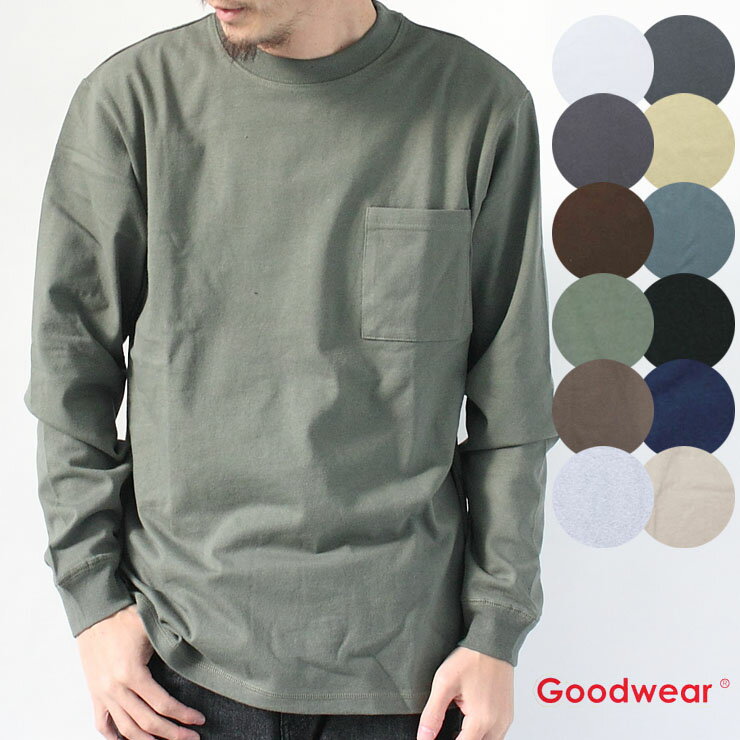 Rakuten - Goodwear グッドウェア 袖リブ ポケット ロンT Tシャツ 長袖 メンズ 2w7-8518