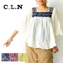 C.L.N シーエルエヌ 刺繍 コットン ポンチョ チュニック 山ガール ファッション レディース 夏 春 春夏 登山 山登り 【ネコポス不可】