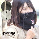 スラッシャー ネックウォーマー メンズ ネックウォーマー メンズ おしゃれ ブランド レディース 冬 秋冬 THRASHER スラッシャー マグレーベル 前開き フリース ファー ネックウォーマー 22TH-K52 防寒 スノボ バイク ゴルフ おしゃれ かわいい 防風 ランニング スポーツ 釣り ゴルフ