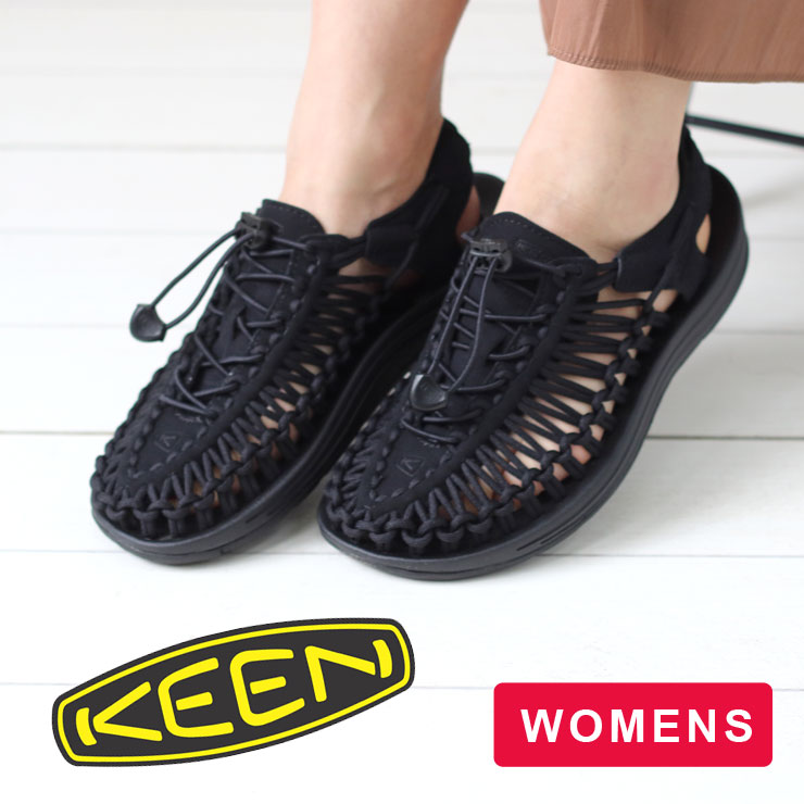 キーン サンダル レディース KEEN UNEEK ブラック/ブラック 1014099 アウトドア 売れ筋 カジュアル ブランド ビーチ フェス 大阪 取り扱い店