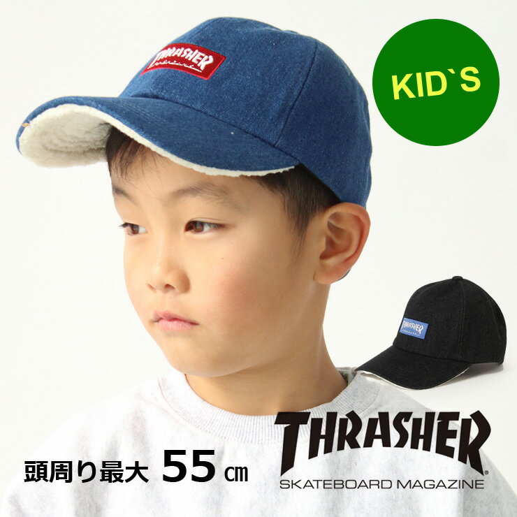 アウトドアブランド 帽子 キッズ ベビー スラッシャー キャップ THRASHER BOX LOGO デニム 20TH-C72K