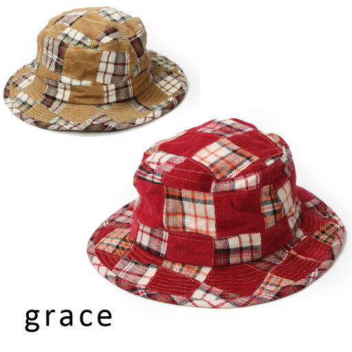 グレース grace パッチワーク コーデュロイ バケットハット レディース チェック 帽子 秋 冬 秋冬 アウトドア キャンプ 冬キャン バケハ アドベンチャーハット グレース grace パッチワーク コーデュロイ バケットハット レディース チェック 帽子 秋 冬 秋冬 アウトドア キャンプ 冬キャン バケハ アドベンチャーハット