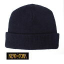 New York Hat ニューヨークハット ニット帽 COTTON CUFF #4497 コットン カフニット ブラック ニット帽子 ニットキャップ メンズ ...