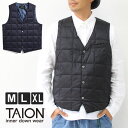 タイオン TAION ベーシック Vネックボタン ダウンジレ TAION-003 メンズ インナーダウン ベスト ビジネスシーン Mサイズ Lサイズ XLサイズ...