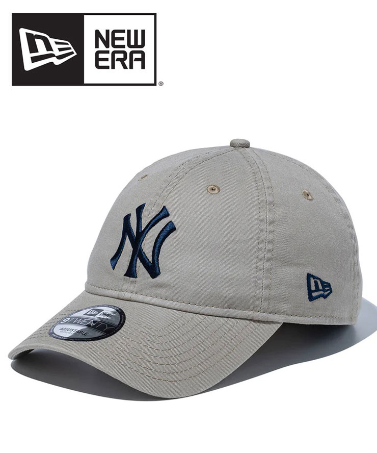 NEW ERA ニューエラ 920 9TWENTY ニューヨーク・ヤンキース ウォッシュドコットン ペブル × ネイビー メンズ レディース ユニセックス キャップ 帽子 秋 冬 秋冬 人気 定番 14525110