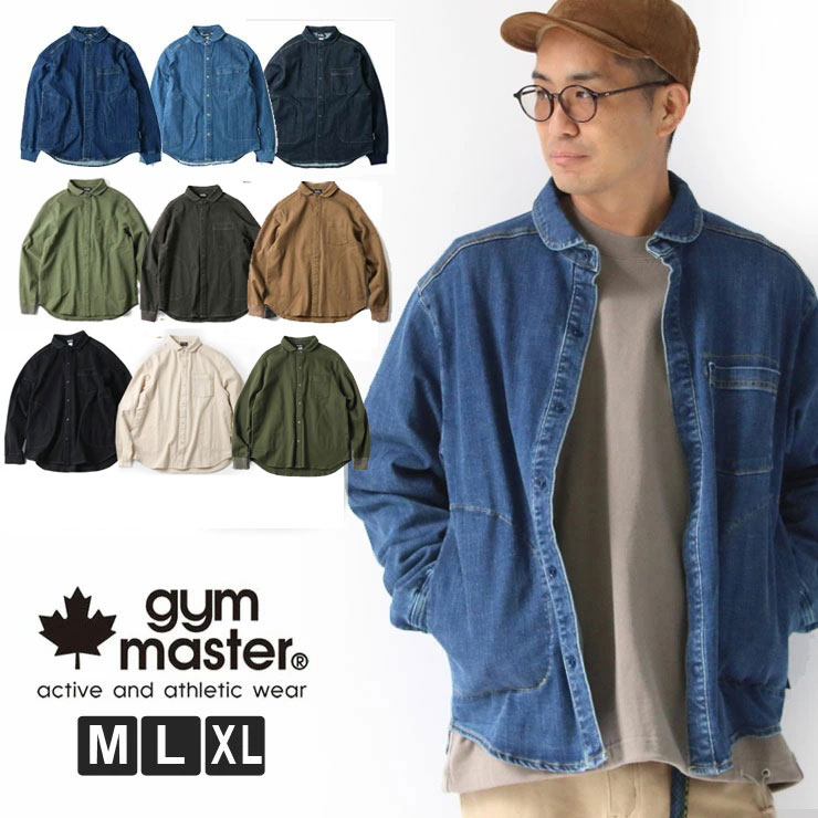 【新色追加】 gym master ジムマスター 10oz ストレッチ デニム カツラギ シャツジャケット G221718 メンズ 長袖 シャツ アウター 羽織 デニムシャツ ワークシャツ 軽アウター 春 夏 春夏 秋 冬 秋冬 Protocol プロトコル