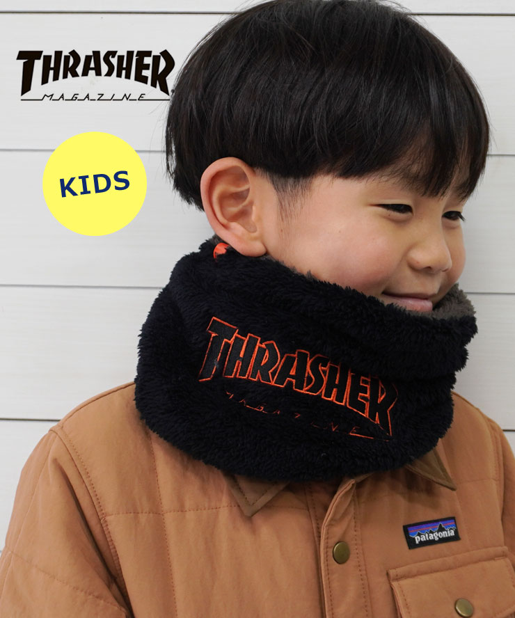 THRASHER スラッシャー キッズ MAG LOGO　リバーシブルネックウォーマー 22TH-K50K 子供 帽子 男の子 ..