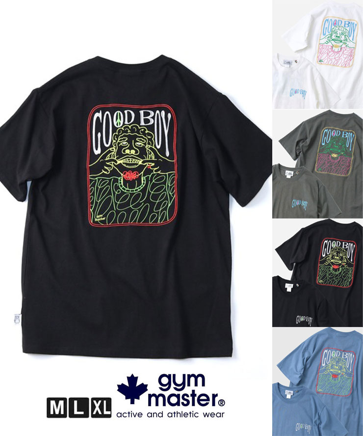 樂天商城 - gym master ジムマスター Tシャツ メンズ 半袖 7.4oz GOOD BOY 刺繍Tee G721706 春夏 厚手 刺繍Tシャツ コットン カジュアル アウトドア 春 夏 新作