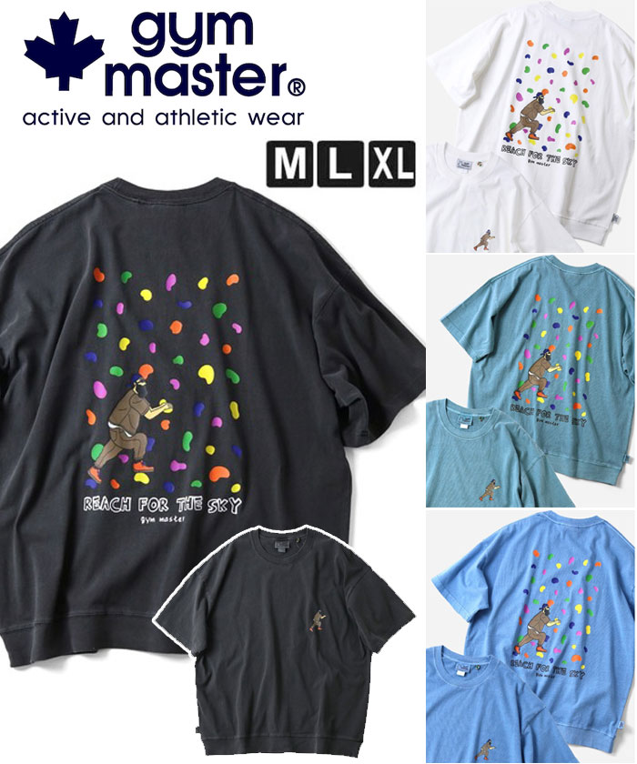 樂天商城 - gym master ジムマスター Tシャツ メンズ 半袖 6.2oz ピグメント ボルダリング ビッグTee G733786 オーバーサイズ プリントTシャツ ピグメント加工 アウトドア