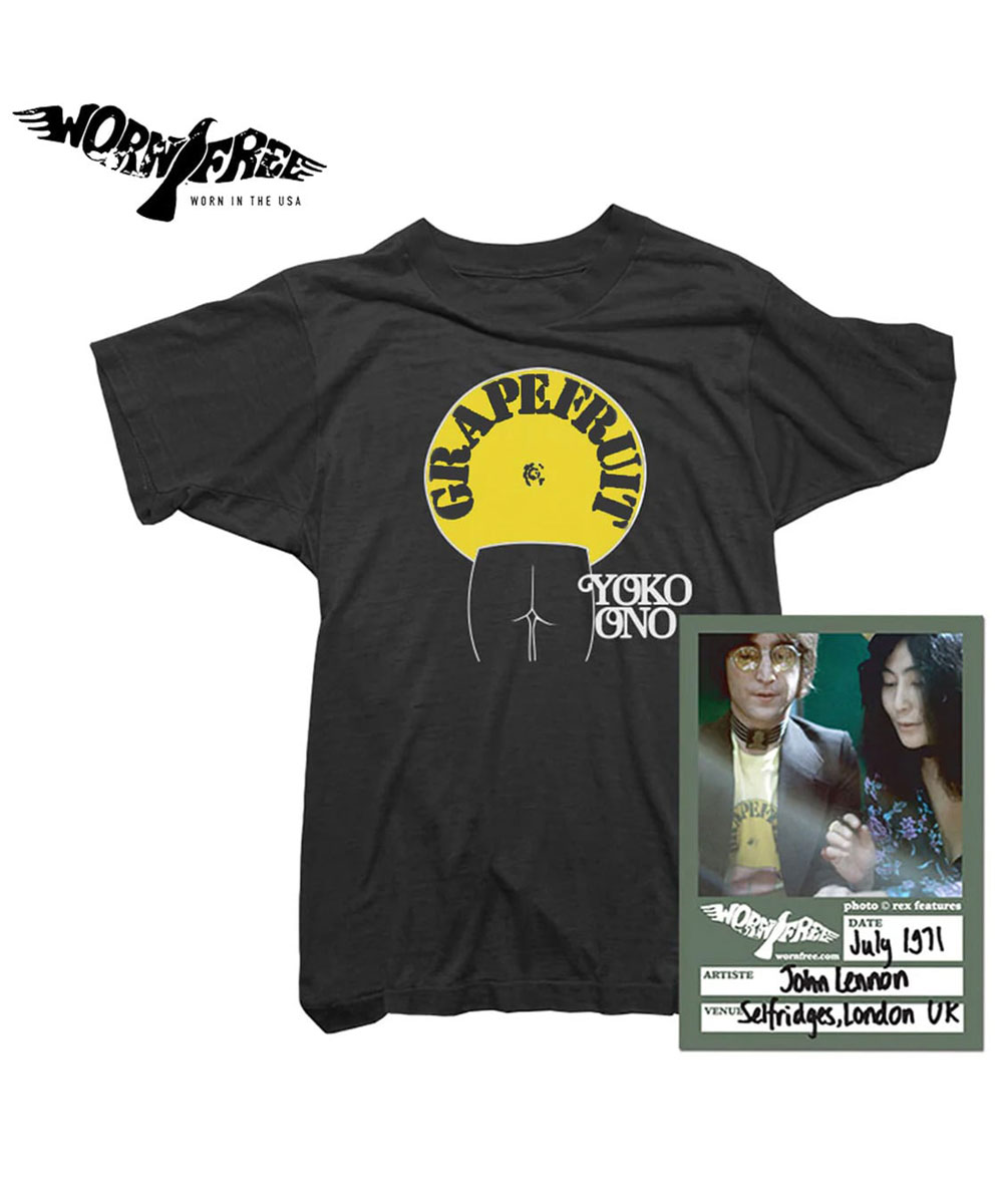 樂天商城 - WORN FREE ウォーンフリー GRAPEFRUIT Tシャツ 半袖 プリントT オノ・ヨーコ アートT メンズ レディース 綿100% 000005 BLACK