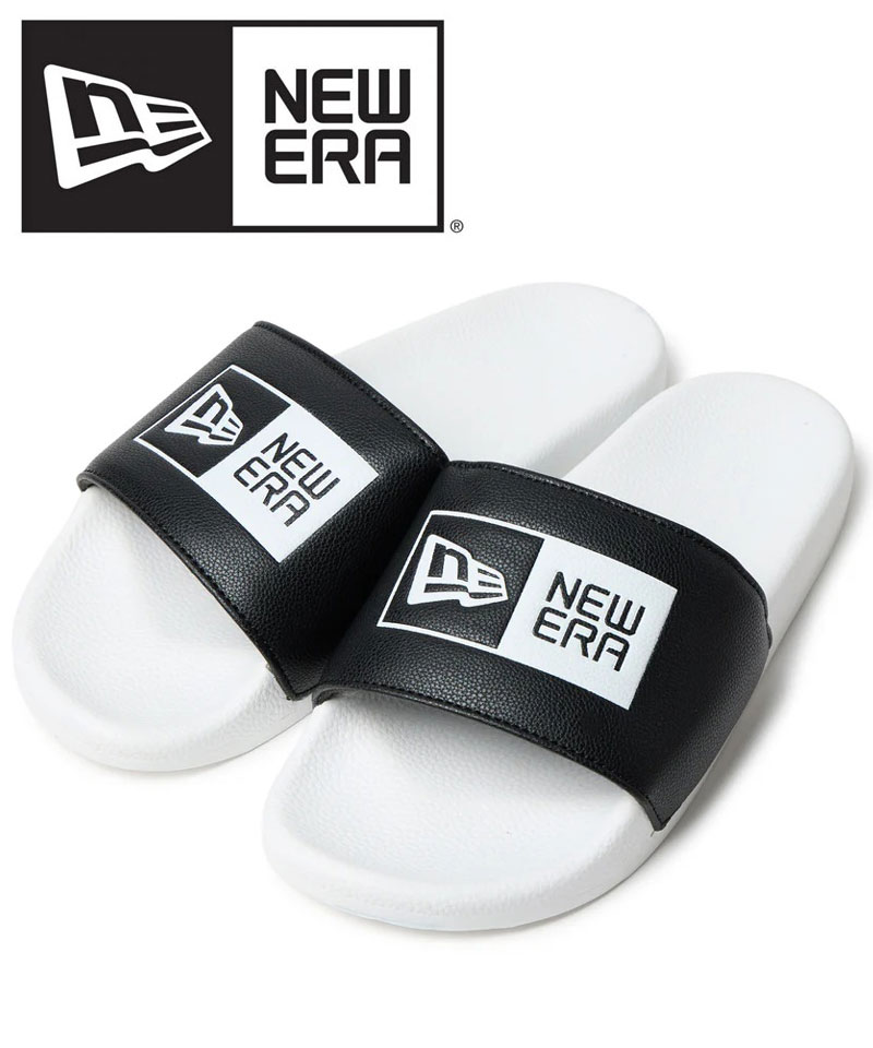樂天商城 - NEW ERA ニューエラ シャワーサンダル メンズ レディース スライドサンダル ボックスロゴ 軽量 ブラック ホワイト 14751651