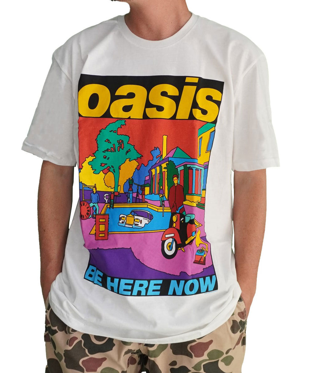 Rakuten - MUSIC TEE ミュージック ティー オアシス BE HERE NOW Tシャツ メンズ レディース Oasis バンドT ロックT オフィシャル 半袖 ホワイト 040437 春 夏 春夏 新作