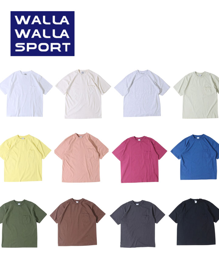 Rakuten - WALLA WALLA SPORT ワラワラスポーツ Tシャツ メンズ 半袖 ポケットT 6oz 無地 綿100% USA製 チューブボディ ボックスシルエット WW040094