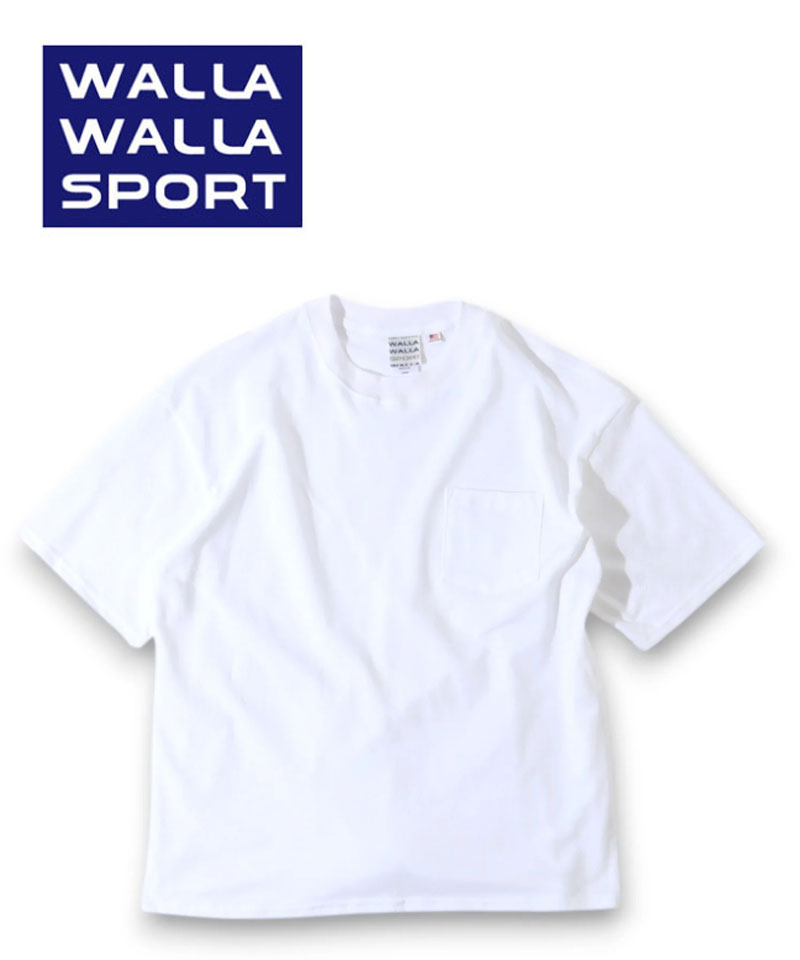 樂天商城 - WALLA WALLA SPORT ワラワラスポーツ Tシャツ メンズ レディース USA製 メッシュ 半袖Tシャツ BIRDSEYE MESH POCKET TEE 白 春夏 新作