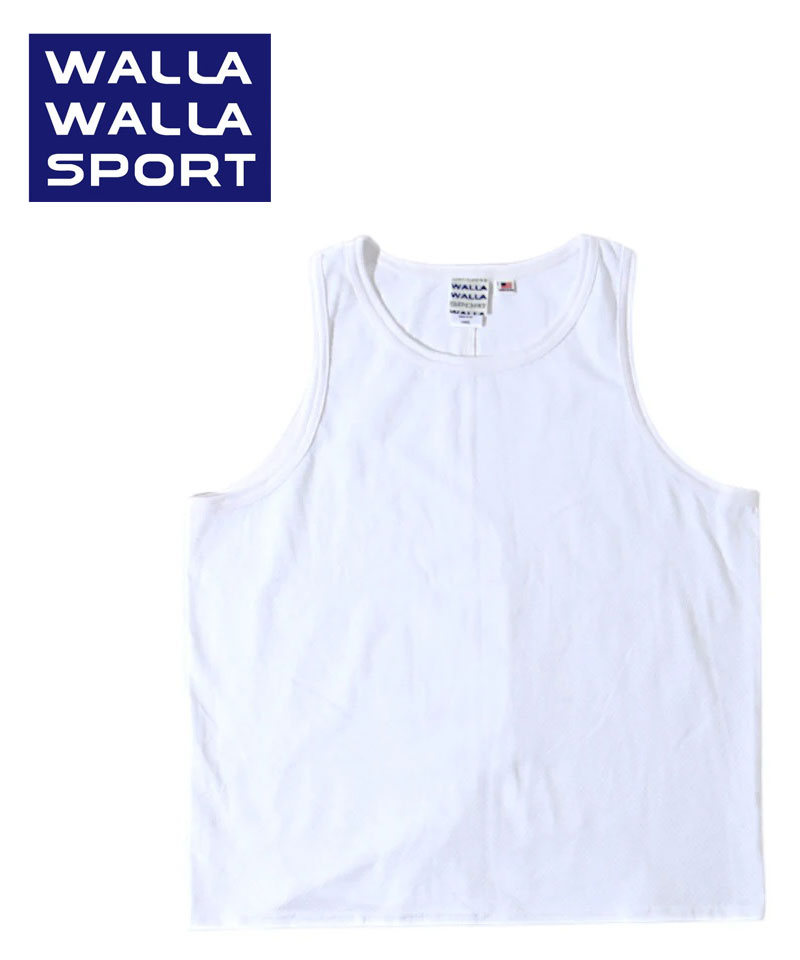 樂天商城 - WALLA WALLA SPORT ワラワラスポーツ タンクトップ メンズ U.S. MADE BIRDSEYE MESH TANK TOP 春夏 USA製 メッシュタンクトップ ノースリーブ 通気性 コットン 春 夏 春夏