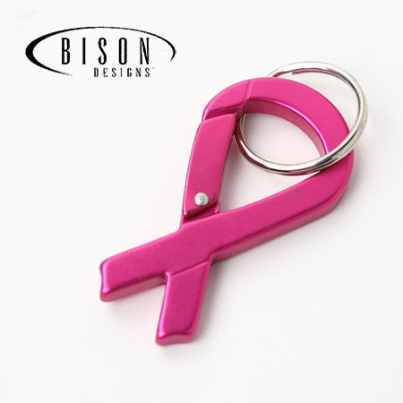 楽天PROTOCOL【あす楽】BISON DESIGNS バイソンデザインズ RIBBON カラビナ/リボン ピンク キーホルダー キーリング 山ガール アウトドア 新作【ネコポス可】