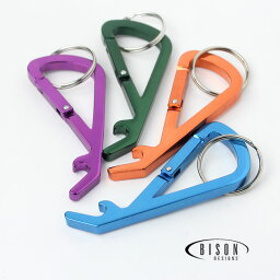 キャンプ 便利 グッズ フェス バイソンデザインズ BISON DESIGNS Cap Clip Carabiner 13CAPC カラビナ キーホルダー キーリング オープナー カラフル 夏フェス 野外フェス ファッション アウトドア 春 夏 春夏 ブランド おしゃれ タッチレス機能