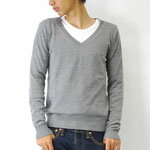 樂天商城 - self (セルフ) Vネックロングスリーブニットソー【返品交換不可】 定価：5390円