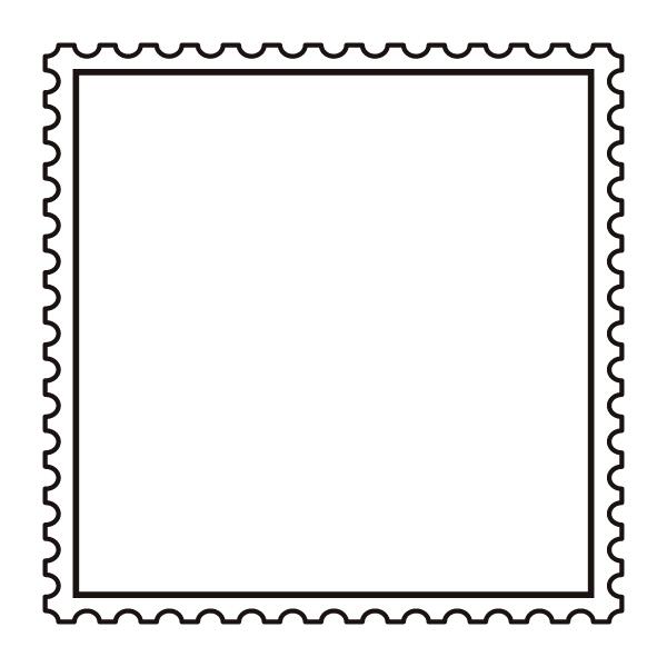 Stamps - 手帳の記録スタンプ 19.飾り枠 切手 30×30mm ファインカラースタンパー FineColorStamper 郵便 レトロ フレーム メモ枠 メモ帳 伝言 手帳 日記 スケジュール帳 手帳 カレンダー バレットジャーナル 予定 かわいい おしゃれ 小さい はんこ スタンプ 繊細